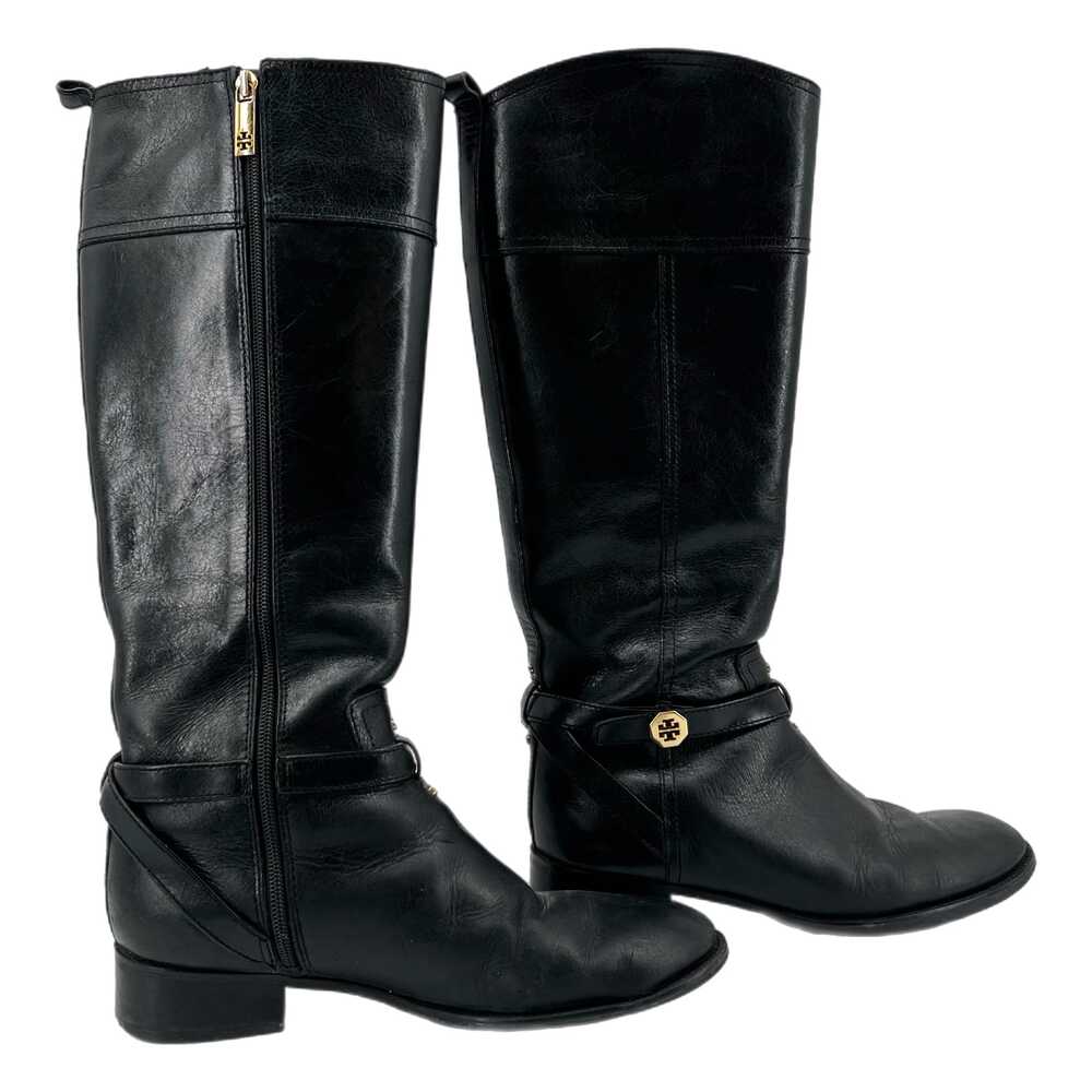 Tory Burch Black/Gold Over the Knee Boots | Size 9.5